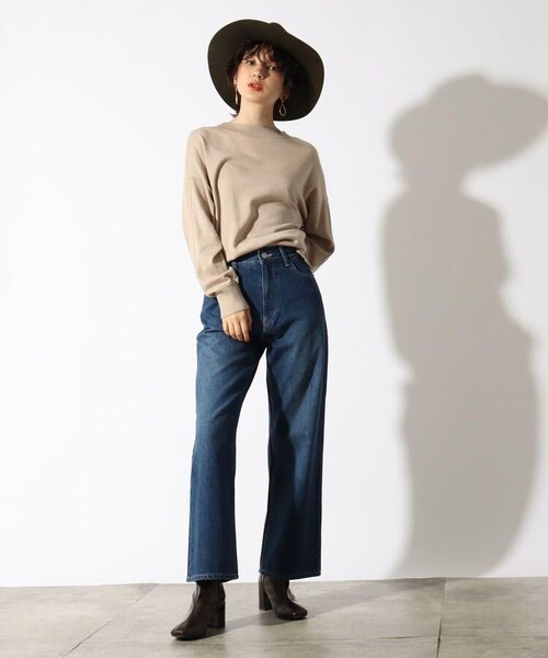 OZOC（オゾック）の「[洗える]オーガニックコットンストレートデニム（パンツ・レディース・ディープネイビー(095)/ネイビー(093)・36(S)/38(M)/40(L)）」の12枚目の写真