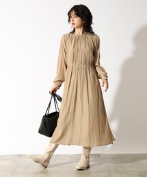 OZOC | サテンギャザーワンピース(ワンピース/ドレス)