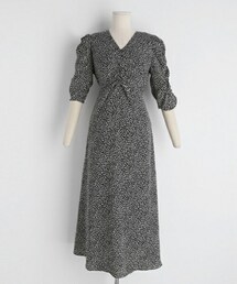 DHOLIC | ギャザーレオパードワンピース(ワンピース)