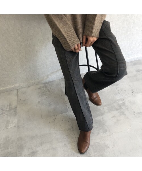 copine（コピン）の「再入荷！ピンタックセミフレアチェック柄パンツ(3color)【クリックポスト対象商品】（その他パンツ・レディース・その他）」の6枚目の写真