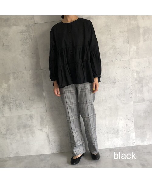 copine（コピン）の「再入荷！ピンタックセミフレアチェック柄パンツ(3color)【クリックポスト対象商品】（その他パンツ・レディース・その他）」の2枚目の写真