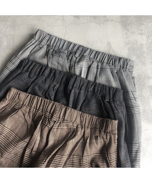 copine（コピン）の「再入荷！ピンタックセミフレアチェック柄パンツ(3color)【クリックポスト対象商品】（その他パンツ・レディース・その他）」の14枚目の写真