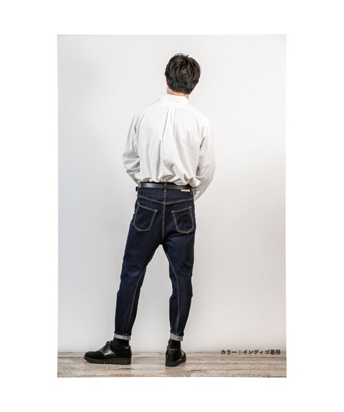 Bit blueサルエルストレッチデニム パンツ サイズF 未使用 Bit blueサルエルストレッチデニム パンツ サイズF 未使用