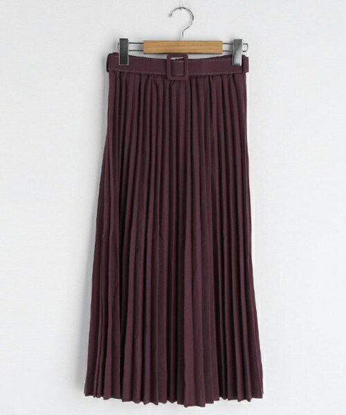 DHOLIC（ディーホリック）の「ベルト付プリーツスカート（スカート・レディース・ベージュ/パープル/その他/グリーン/ブラック・FREE）」の4枚目の写真