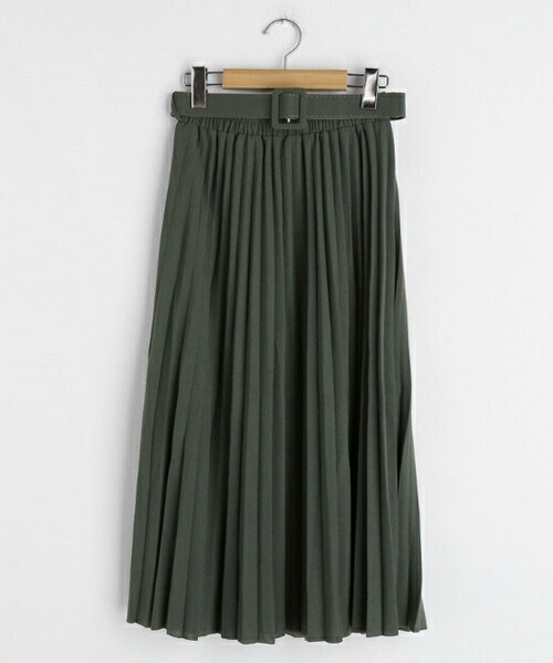 DHOLIC（ディーホリック）の「ベルト付プリーツスカート（スカート・レディース・ベージュ/パープル/その他/グリーン/ブラック・FREE）」の3枚目の写真