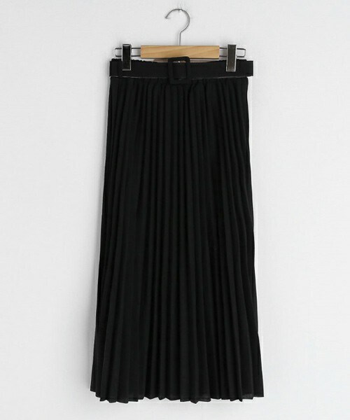 DHOLIC（ディーホリック）の「ベルト付プリーツスカート（スカート・レディース・ベージュ/パープル/その他/グリーン/ブラック・FREE）」の2枚目の写真