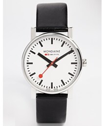 MONDAINE | Mondaine Quartz Evo Leather Strap Watch(ã¢ããã°è
æèš)