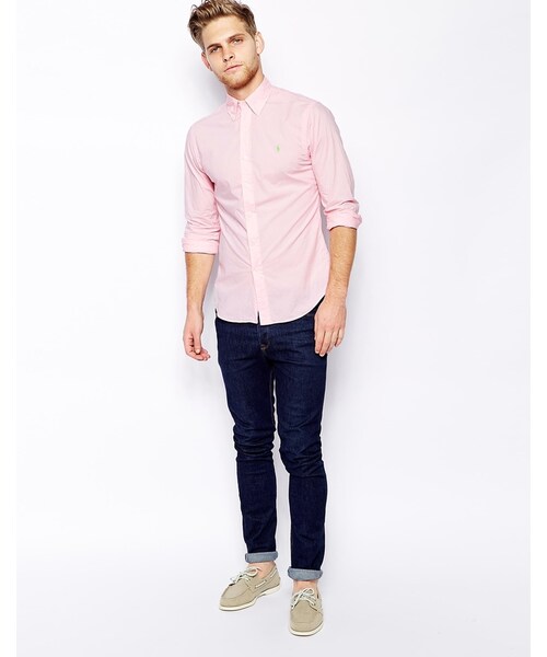 POLO RALPH LAUREN（ポロ ラルフ ローレン）の「Polo Ralph Lauren Shirt in Poplin in Slim Fit（シャツ/ブラウス・メンズ・pink・XXL-Chest 44-46"/L-Chest 40-42"）」の4枚目の写真