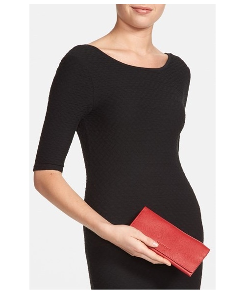 LONGCHAMP（ロンシャン）の「Longchamp 'Veau' Continental Wallet（財布・Cognac/Duck Blue/Vermillion/Pink・7 1⁄2"W x 3"H x 1⁄2"D.）」の4枚目の写真