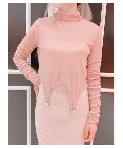 lilLilly（リルリリー）の「シースルーガータートップス（トップス・レディース・WHITE/PINK/BLUE/BLACK・FREE）」の8枚目の写真