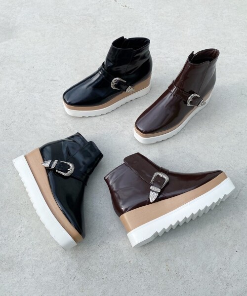 PAGEBOY（ページボーイ）の「スクエアショートブーツ（シューズ・レディース・ブラック/ダークブラウン・M(23.5cm)/L(24.5cm)）」の8枚目の写真