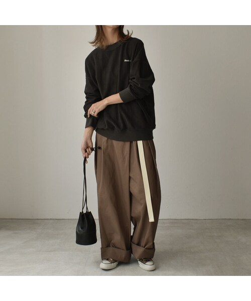 Lavish Gate(ラヴィッシュゲート)の「bottoms-07002 ベルト付き ラップ ワイドチノパンツ モカ ベージュ(チノパンツ・レディース・その他)」の6枚目の写真