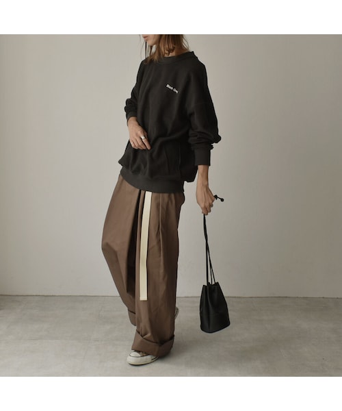 Lavish Gate(ラヴィッシュゲート)の「bottoms-07002 ベルト付き ラップ ワイドチノパンツ モカ ベージュ(チノパンツ・レディース・その他)」の7枚目の写真