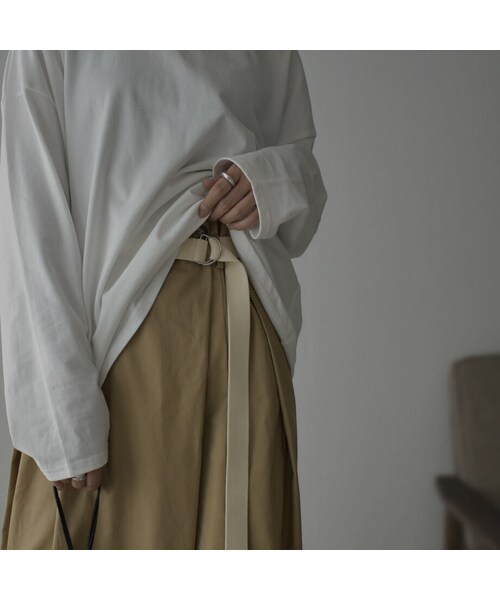 Lavish Gate(ラヴィッシュゲート)の「bottoms-07002 ベルト付き ラップ ワイドチノパンツ モカ ベージュ(チノパンツ・レディース・その他)」の4枚目の写真