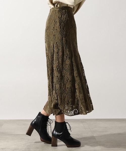 OZOC（オゾック）の「[洗える]レースフレアスカート（スカート・レディース・アイボリー(004)/カーキ(027)・38(M)）」の6枚目の写真