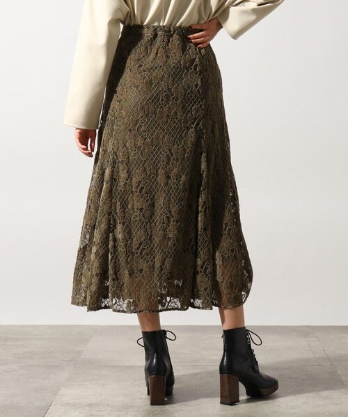 OZOC（オゾック）の「[洗える]レースフレアスカート（スカート・レディース・アイボリー(004)/カーキ(027)・38(M)）」の5枚目の写真