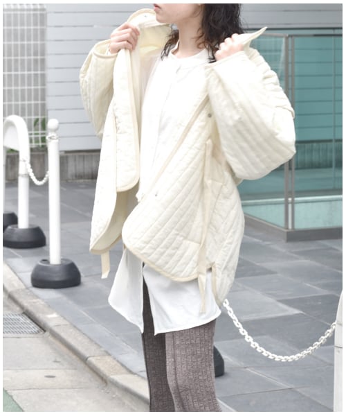 wordtrobe】縦ステッチキルティング 袖取り外し ジャケット w closet 