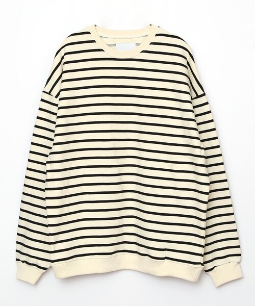 BOYSHE（ボーイシー）の「ビッグシルエットクルーネック ボーダースウェット　アイボリー（スウェット・レディース・その他）」の8枚目の写真