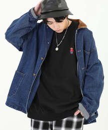 BOYSHE | ビッグシルエット コーデュロイカラー デニムジャケット　ブルー(デニムジャケット)