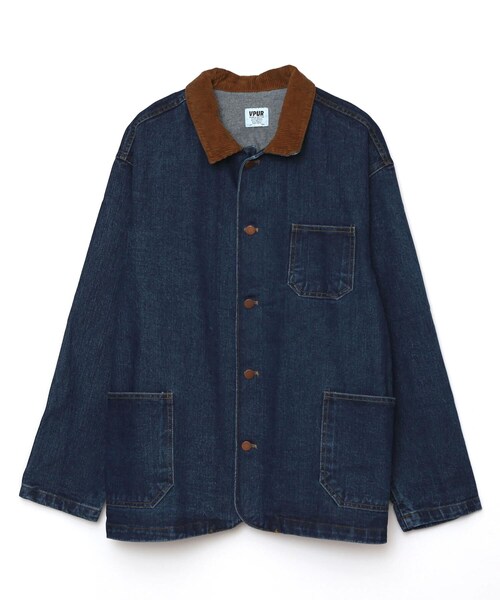 BOYSHE(ボーイシー)の「ビッグシルエット コーデュロイカラー デニムジャケット ブルー(デニムジャケット・レディース・その他)」の14枚目の写真