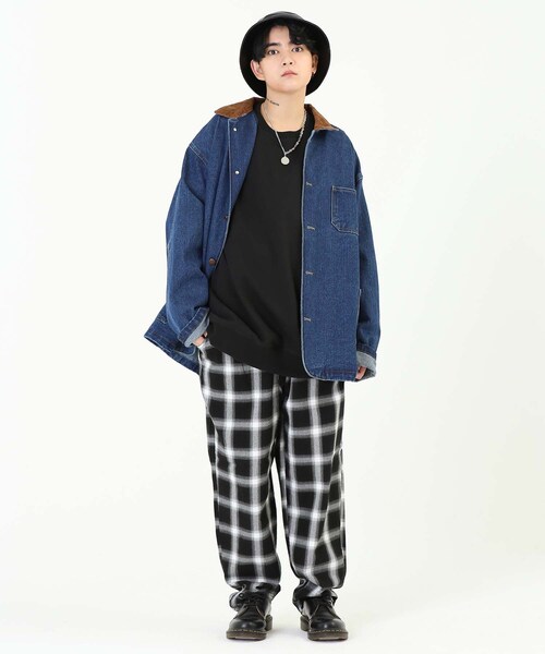 BOYSHE(ボーイシー)の「ビッグシルエット コーデュロイカラー デニムジャケット ブルー(デニムジャケット・レディース・その他)」の9枚目の写真