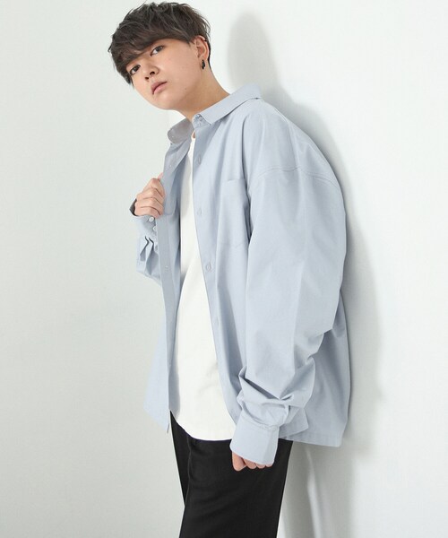 BOYSHE(ボーイシー)の「バイオウォッシング ポケットボリュームシャツ スカイブルー(シャツ/ブラウス・レディース・その他)」の8枚目の写真