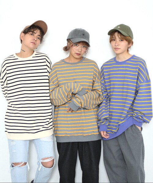 BOYSHE（ボーイシー）の「ビッグシルエットクルーネック ボーダースウェット　グレー（スウェット・レディース・その他）」の12枚目の写真