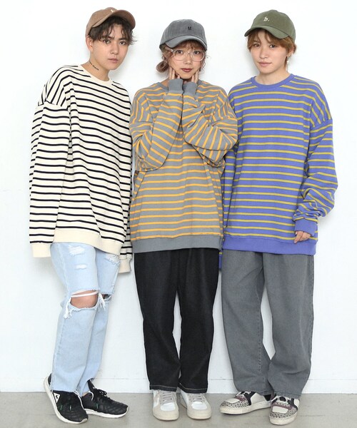 BOYSHE（ボーイシー）の「ビッグシルエットクルーネック ボーダースウェット　グレー（スウェット・レディース・その他）」の13枚目の写真