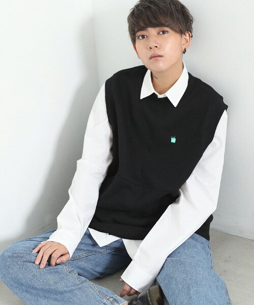 BOYSHE（ボーイシー）の「クルーネック 裏起毛プルオーバーベスト　ブラック（ベスト・レディース・その他）」の6枚目の写真