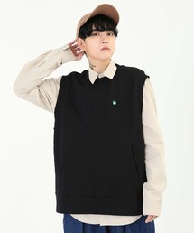 BOYSHE | クルーネック 裏起毛プルオーバーベスト　ブラック(ベスト)