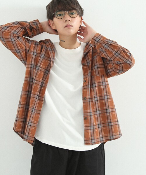 BOYSHE(ボーイシー)の「ボックスシルエット チェックシャツ ブラウン(シャツ/ブラウス・レディース・その他)」の2枚目の写真