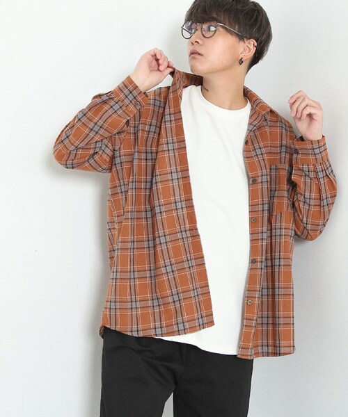 BOYSHE(ボーイシー)の「ボックスシルエット チェックシャツ ブラウン(シャツ/ブラウス・レディース・その他)」の7枚目の写真