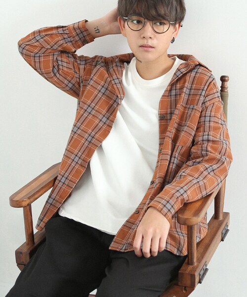 BOYSHE(ボーイシー)の「ボックスシルエット チェックシャツ ブラウン(シャツ/ブラウス・レディース・その他)」の8枚目の写真