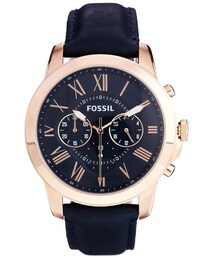 FOSSIL | Fossil Grant Blue Leather Strap Chronograph Watch FS4835(アナログ腕時計)