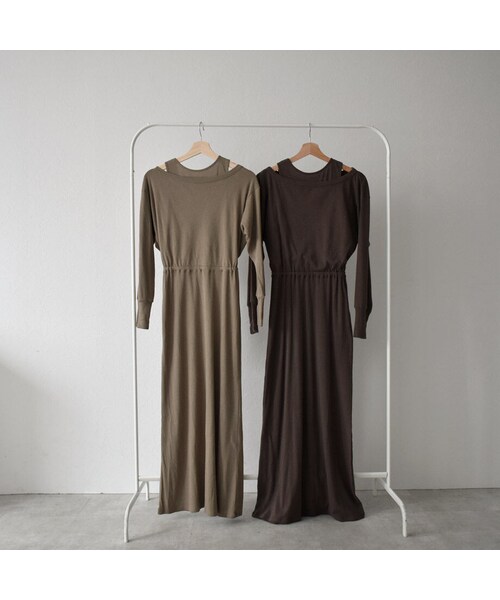 Lavish Gate（ラヴィッシュゲート）の「onepiece-04027　日本製　4way レイヤードワンピース　モカベージュ　ブラウン（ワンピース・レディース・その他）」の10枚目の写真
