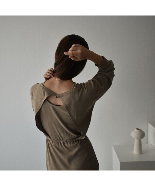 Lavish Gate（ラヴィッシュゲート）の「onepiece-04027　日本製　4way レイヤードワンピース　モカベージュ　ブラウン（ワンピース・レディース・その他）」の8枚目の写真