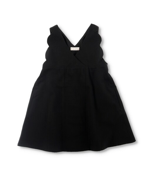 BRANSHES（ブランシェス）の「スカラップジャンパースカート（ジャンパースカート・キッズ・エンジ/ブラック・90cm～150cm）」の2枚目の写真