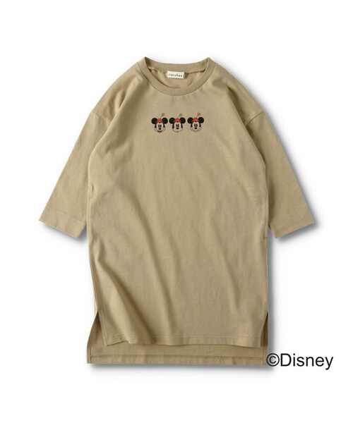 Branshes ブランシェス の ミニーマウス サイドスリット長袖ワンピース ワンピース Wear