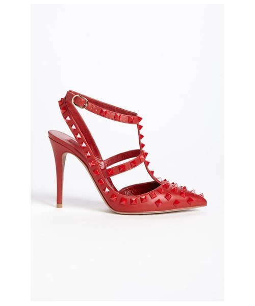 VALENTINO（ヴァレンティノ）の「Valentino 'Rockstud' T Strap Pump（パンプス・Red・8US / 38EU）」の2枚目の写真