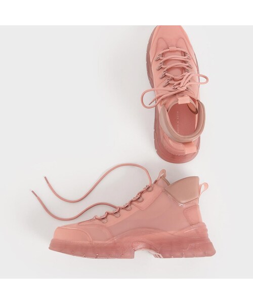 CHARLES & KEITH（チャールズ & キース）の「【2020 FALL】チャンキーハイトップ スニーカー / Chunky High Top Sneakers （Blush）（その他・レディース・Blush・35/22.5cm/36/23cm/37/23.5cm/38/24.5cm/39/25cm/40/25.5cm）」の2枚目の写真
