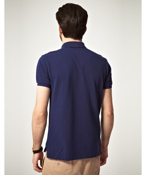POLO RALPH LAUREN(ポロ ラルフ ローレン)の「Polo Ralph Lauren Plain Logo Slim Fit Polo(ポロシャツ・navy・XL-Chest 42-44"/S-Chest 36-38"/M-Chest 38-40"/XXL-Chest 44-46")」の2枚目の写真