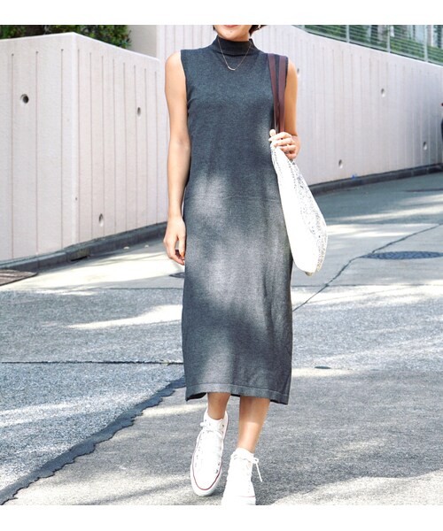 no brand（ノーブランド）の「ベーシックニットハイネックロングワンピース・全３色（ワンピース・レディース・その他）」の9枚目の写真