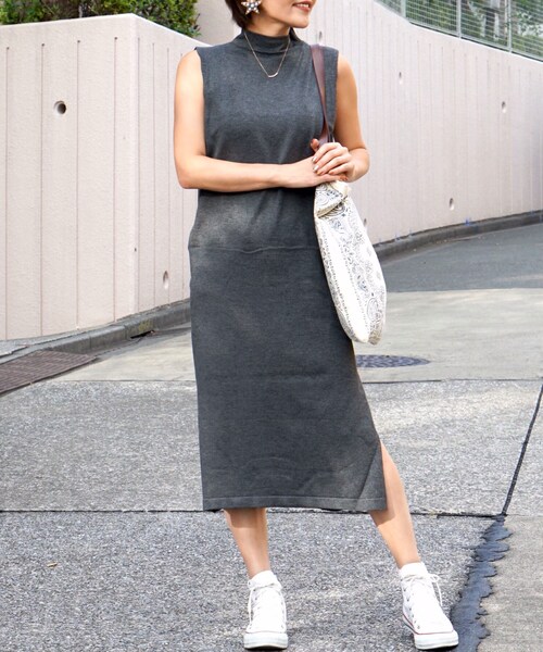 no brand（ノーブランド）の「ベーシックニットハイネックロングワンピース・全３色（ワンピース・レディース・その他）」の10枚目の写真