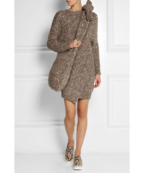 STELLA McCARTNEY（ステラマッカートニー）の「Stella McCartney Chunky-knit wool-blend shoulder bag（ショルダーバッグ・レディース・Brown・One size）」の6枚目の写真