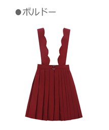 Bobon21 | お嬢様2WAYアシンメトリープリーツジャンスカ-全２色-(ジャンパースカート)