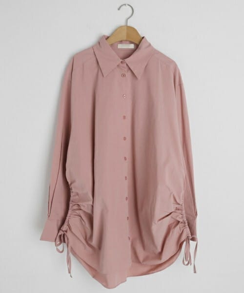 DHOLIC（ディーホリック）の「サイドドロストシャツ（シャツ/ブラウス・レディース・ホワイト/グリーン/ピンク・FREE）」の3枚目の写真