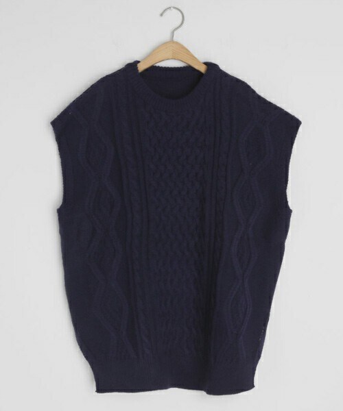 DHOLIC(ディーホリック)の「ツイストルーズベスト(ベスト・レディース・ベージュ/ブラウン/ブルー/ホワイト・FREE)」の4枚目の写真