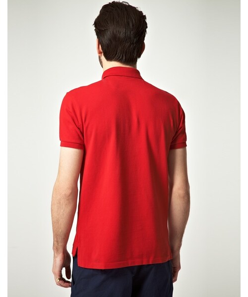 POLO RALPH LAUREN（ポロ ラルフ ローレン）の「Polo Ralph Lauren Plain Logo Slim Fit Polo（ポロシャツ・red・XXL-Chest 44-46"/M-Chest 38-40"/XL-Chest 42-44"/S-Chest 36-38"/L-Chest 40-42"）」の2枚目の写真