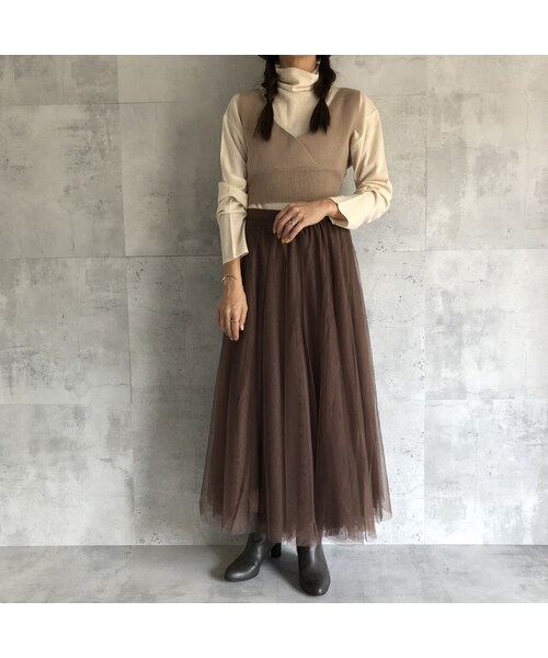 copine（コピン）の「再入荷！大人可愛いバッグリボン！ニットビスチェ ×ルーズタートルニットSET(3color)【クリックポスト対象商品】（ニット/セーター・レディース・その他）」の2枚目の写真