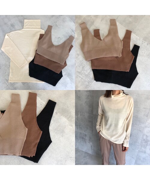 copine（コピン）の「再入荷！大人可愛いバッグリボン！ニットビスチェ ×ルーズタートルニットSET(3color)【クリックポスト対象商品】（ニット/セーター・レディース・その他）」の15枚目の写真